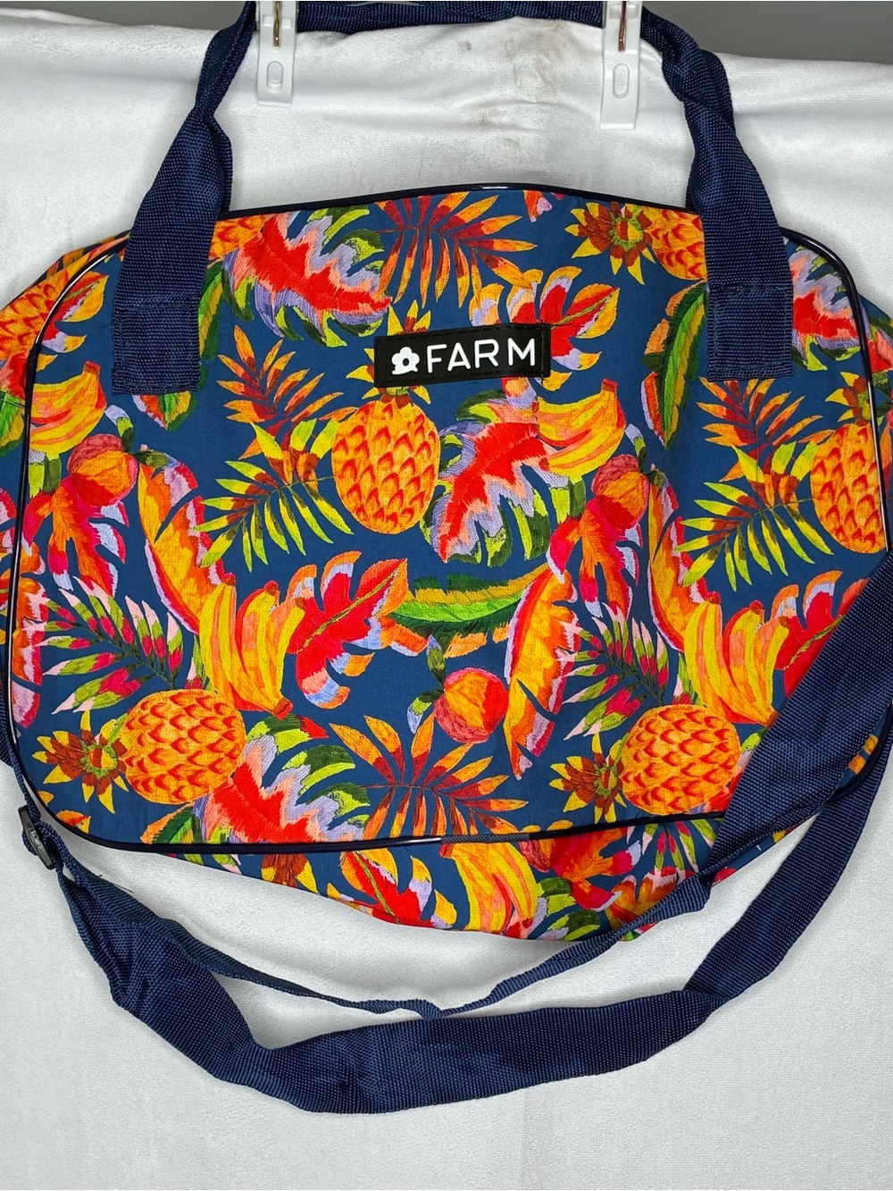 NWOT Farm Rio Duffle Navy Tropical Pineapple Tote Bag